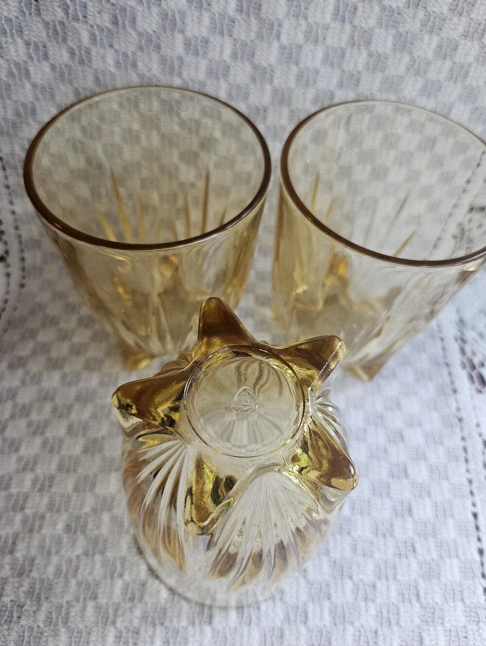 Federal Glass Amber Star Tumblers